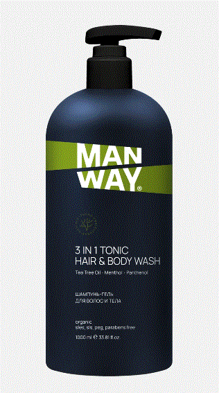 MAN WAY Шампунь-гель для волос и тела тонизирующий 3в1 1000 мл