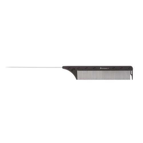 DEWAL Carbon Black Расческа рабочая с металлической спицей черная 22,5 см