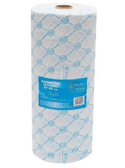 WHITE LINE Салфетка 30*40 см 50 г/м голубая 100 шт/рул