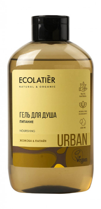 ECOLATIER Гель для душа Питание жожоба и папайя 600 мл