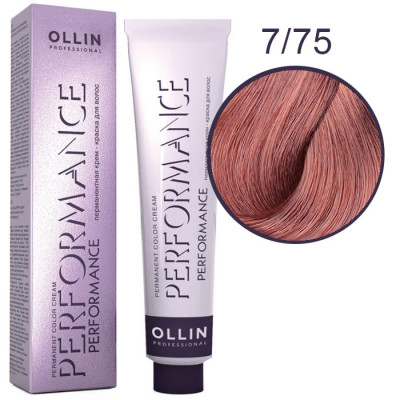 OLLIN Performance Краска  7/75 русый коричнево-махагоновый 60 мл