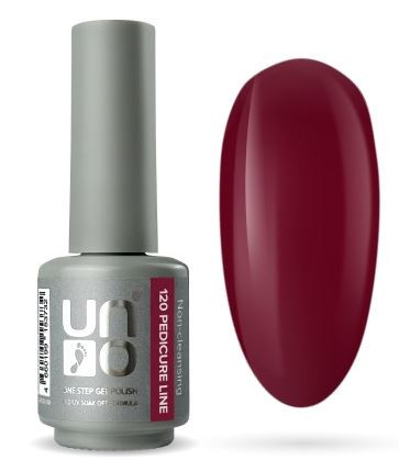 UNO Pedicure Line Гель-лак однофазный 120 бордовый 8 мл