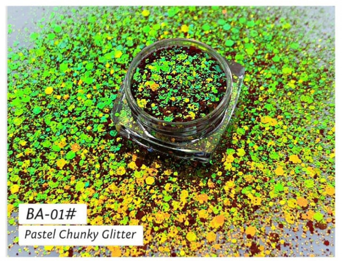 MELODY Глиттер BA01 Green Gold