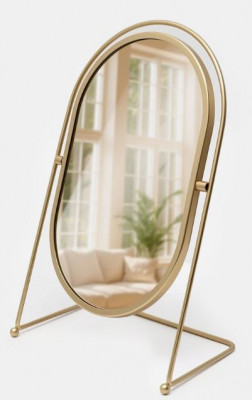 Зеркало настольное Premium 22*34*12 см металл золото