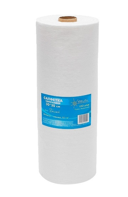 WHITE LINE Салфетка 30*30 см 50 г/м белая 100 шт/рул