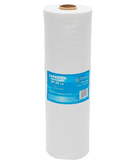 WHITE LINE Салфетка 30*20 см 50 г/м белая 100 шт/рул