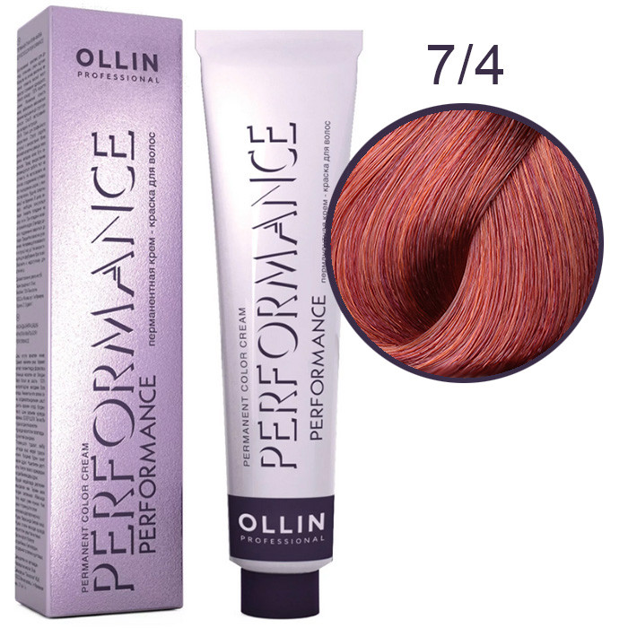 OLLIN Performance Краска  7/4 русый медный 60 мл