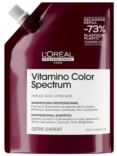 LOREAL Vitamino Color Spectrum Шампунь бессульфатный для окрашенных волос дой-пак 500 мл