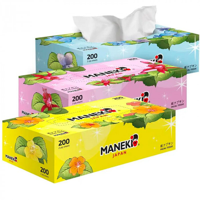 MANEKI Dream Салфетки бумажные 2 слоя белые 200 шт/уп