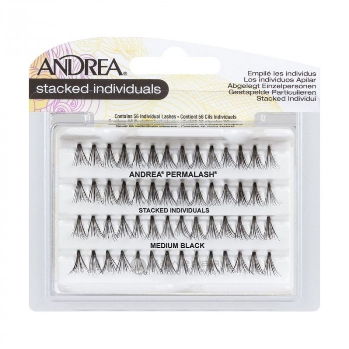 ANDREA Individual Lashes Ресницы пучковые безузелковые средние черные