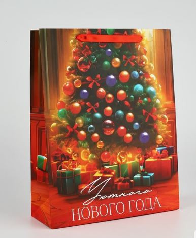 Пакет подарочный Уютный Новый год 31*40*11,5 см 10348937