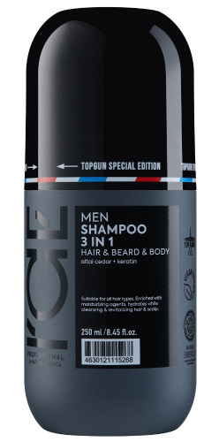 ICE TOPGUN Men Шампунь многофункциональный для ежедневного применения 3в1 250 мл