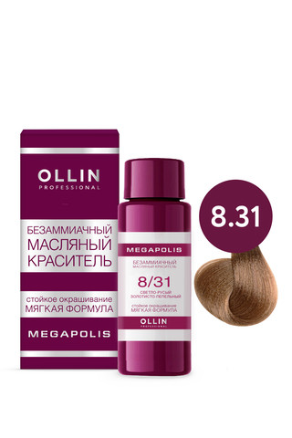 OLLIN Megapolis Краска 8/31 светло-русый золотисто-пепельный 50 мл