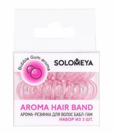 Solomeya Резинка для волос с ароматом бабл-гам 3 шт розовый 14-2099