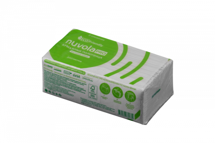 NUVOLAPRO Полотенца бумажные 1 сл Z 200 шт