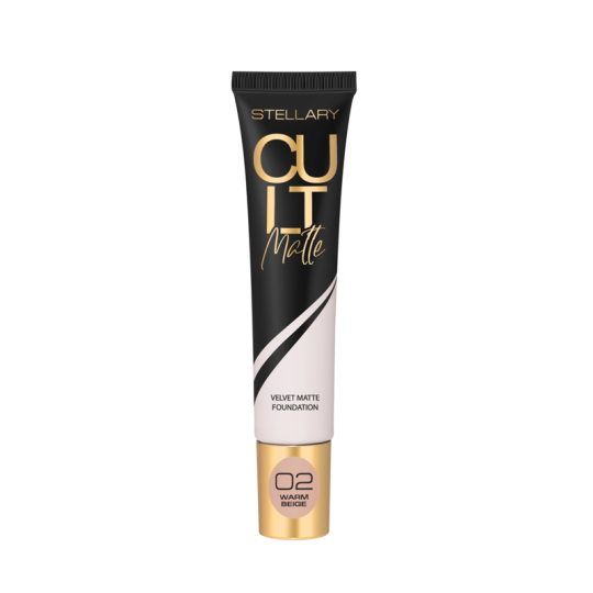 STELLARY Матирующий тональный крем для лица Cult Matte тон 02 теплый бежевый 25 мл