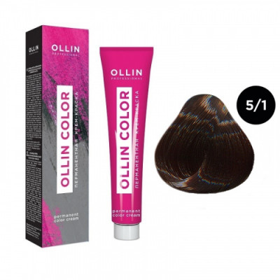 OLLIN Color Крем-краска 5/1 светлый шатен пепельный 100 мл